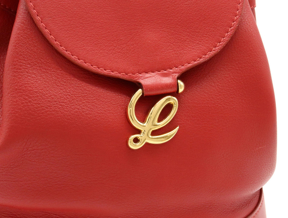 Loewe Backpack Rucksack Leather Red - Picture 9 of 9